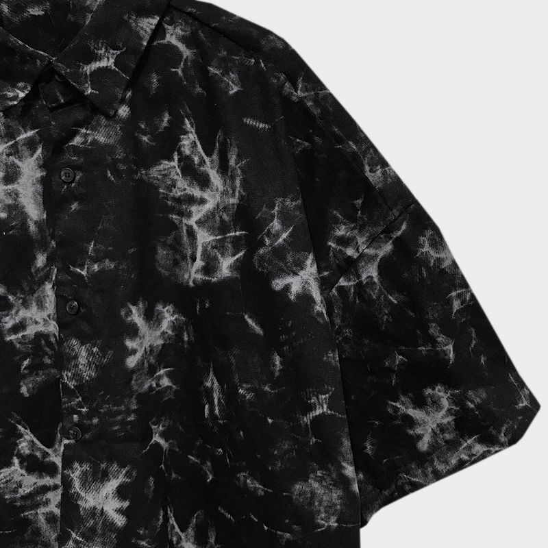 tie-dye half sleeve shirt_black