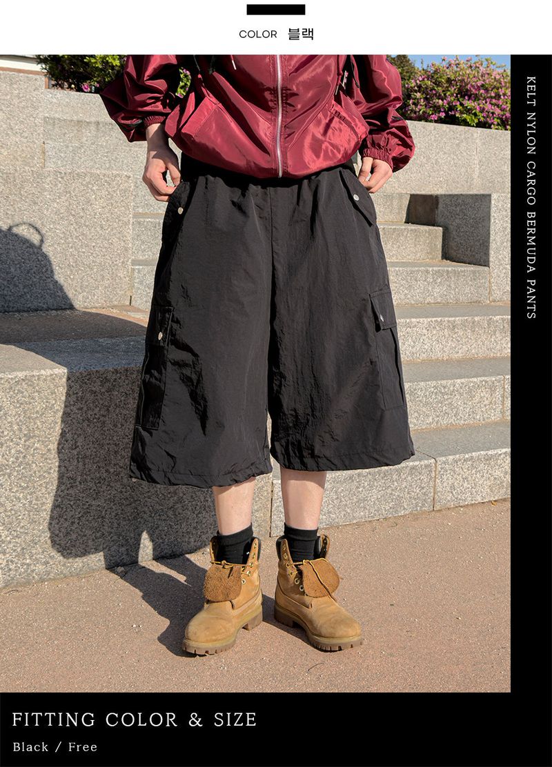 Kelt Nylon Cargo Bermuda Pants