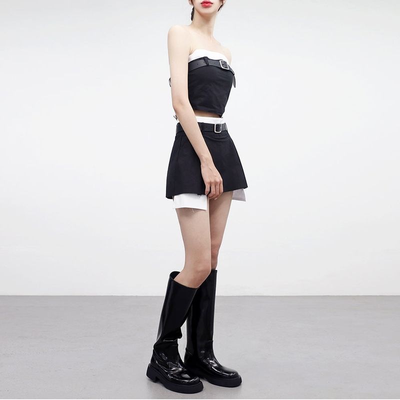 [NONCODE] Artify Coloring Tube Top + Pleated Skirt (Belt Set)