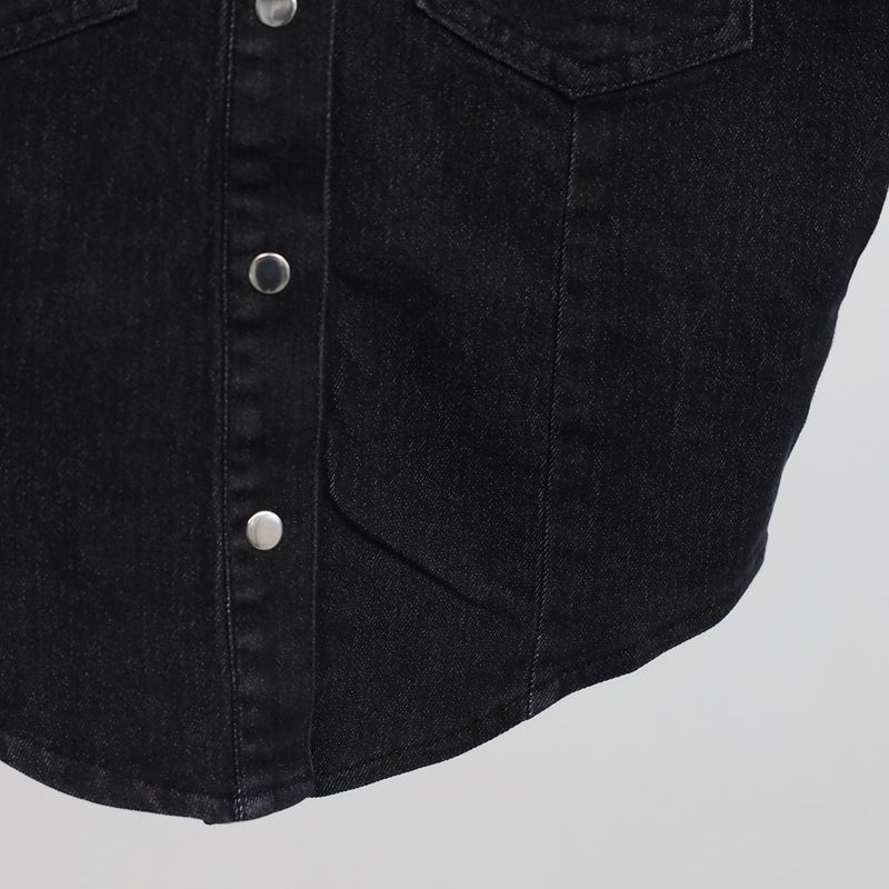 Pias denim cropped shirt