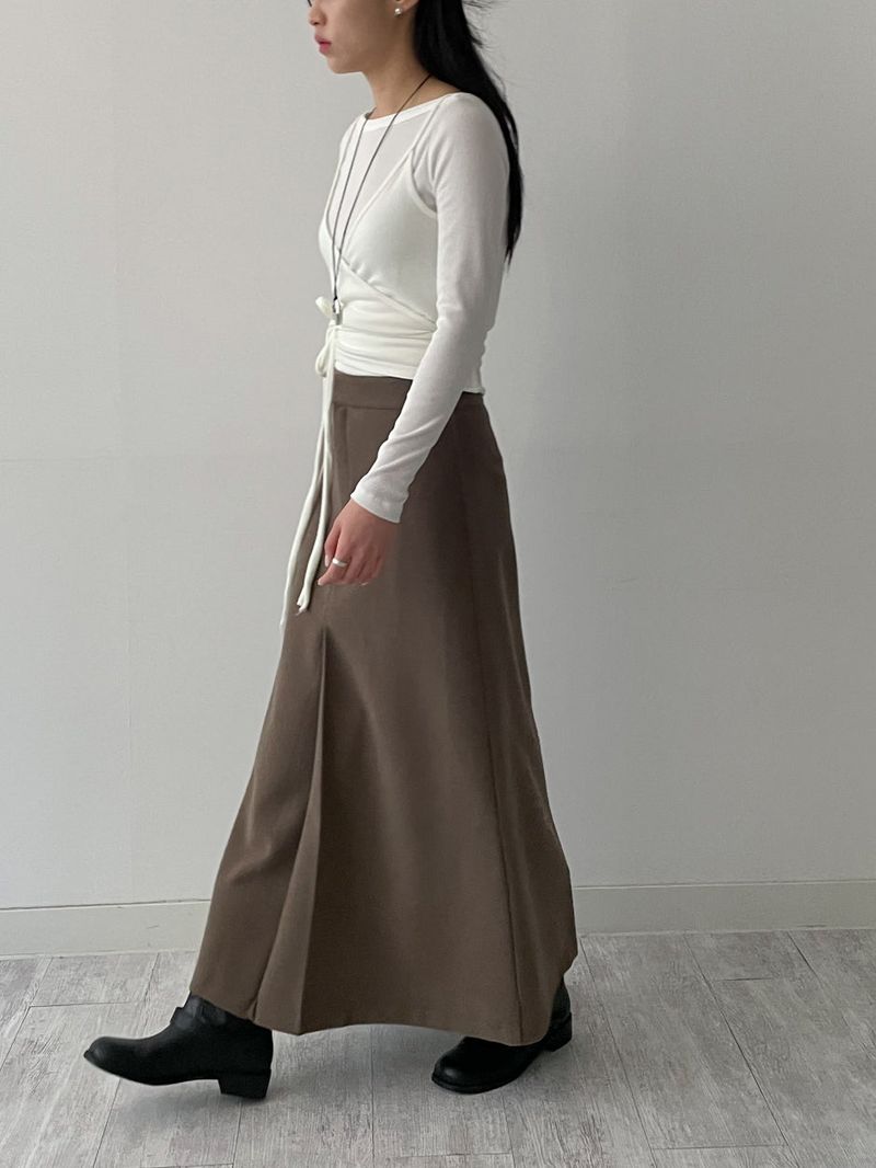 Maxi Wool A-Line Long Skirt