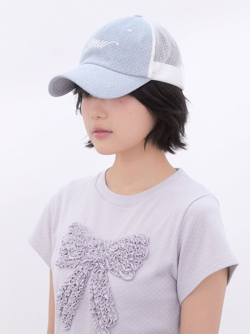 Cotton Dot Two-tone Trucker Cap(LIGHT BLUE)
