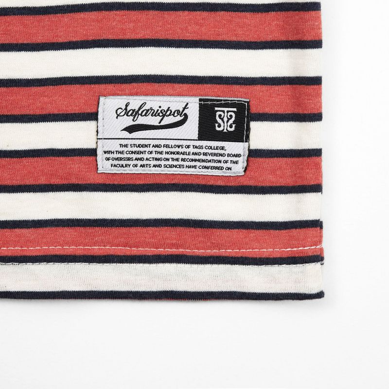  ROUX BASE SCHOOL EAT THE PIZZA STRIPE TEE (IVORY/BURGANDY)
