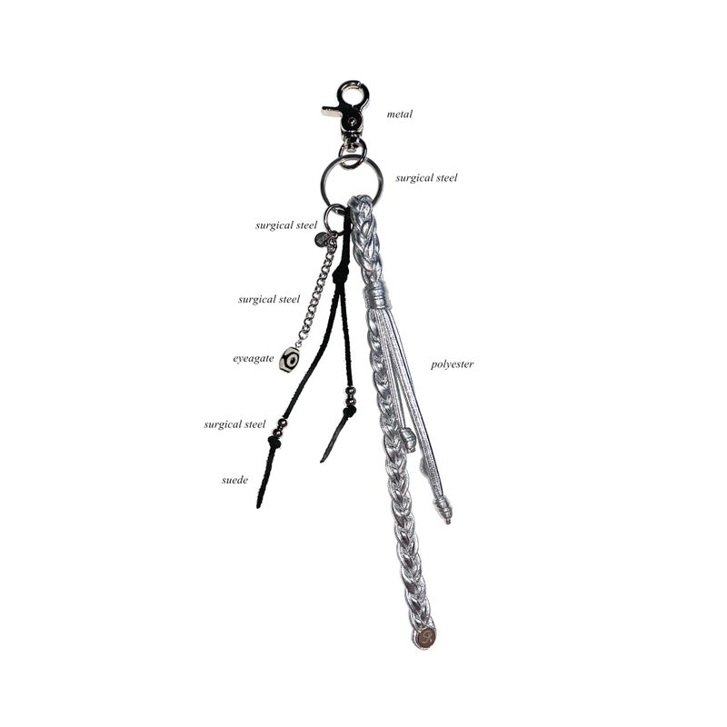 shot plait keyring (silver)