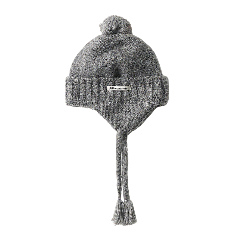 Folded Bell Earflap Beanie (Gray)