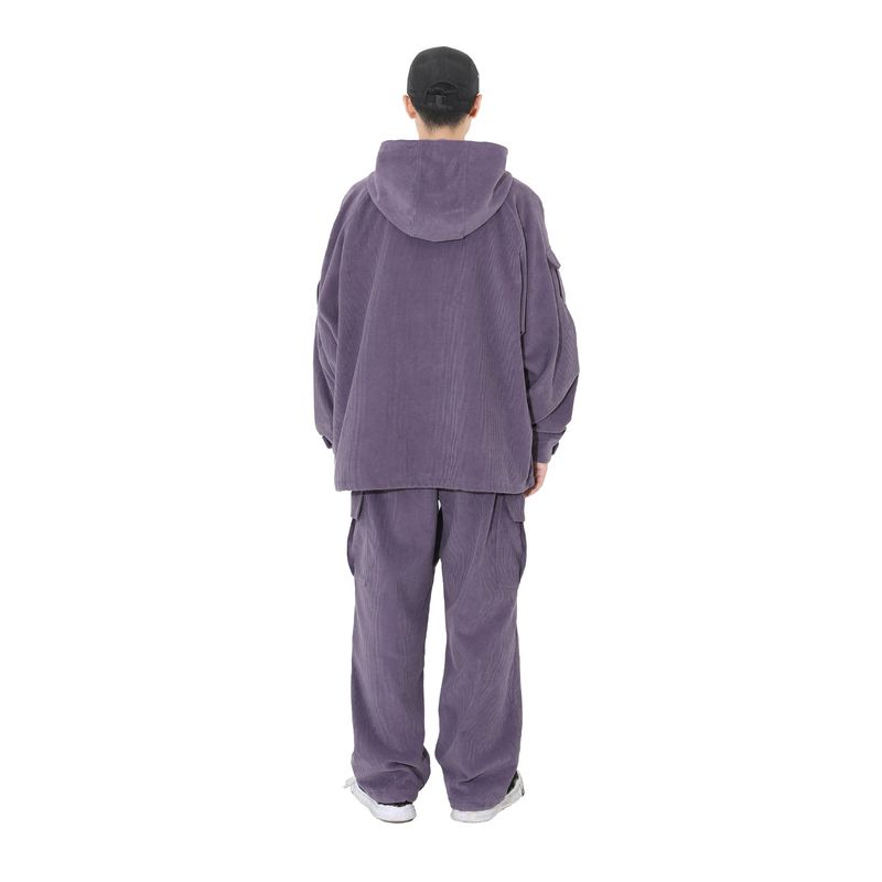 CORDUROY CARGO WIDE PANTS PURPLE