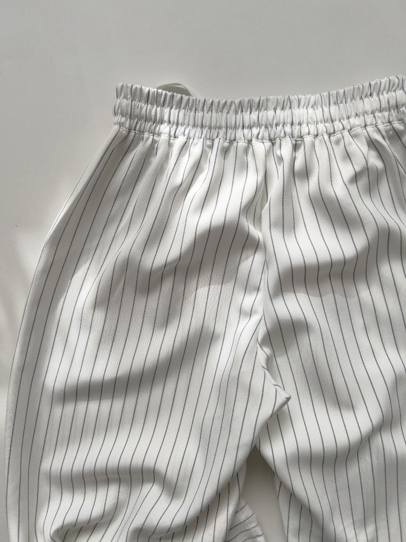 Stool Stripe Banding Wide Pants