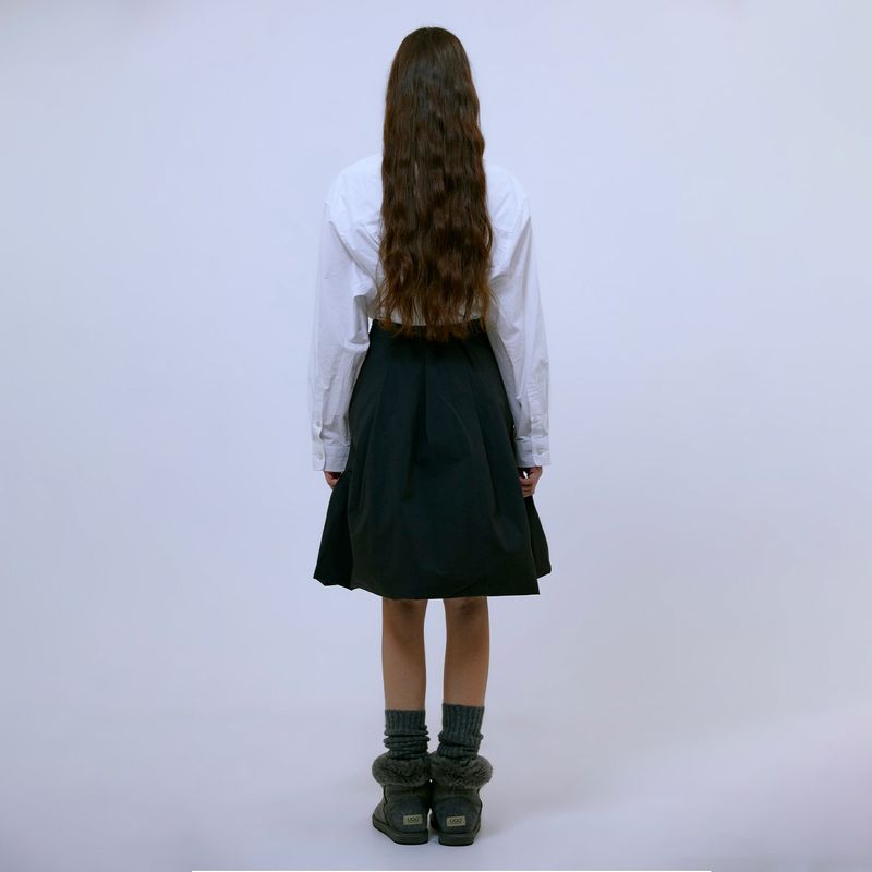 Balloon Midi Skirt (CHARCOAL)