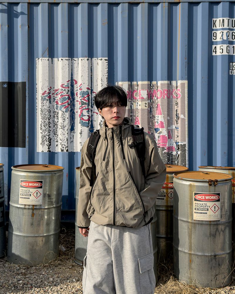 CALVET Zip-Up Hooded Windbreaker
