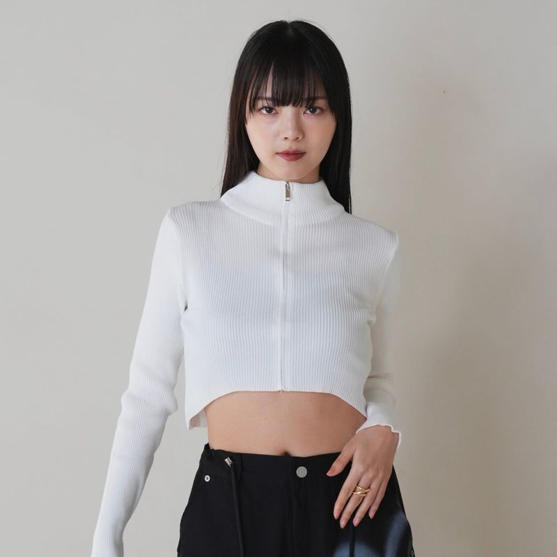 zip cropped knit