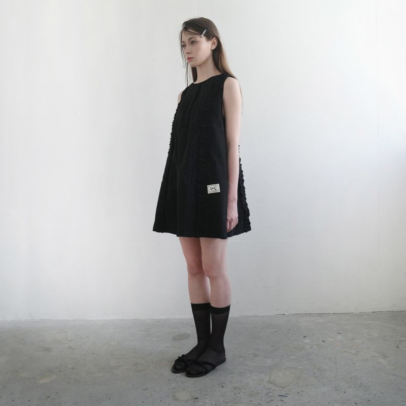 Black Ruffle Mini Dress