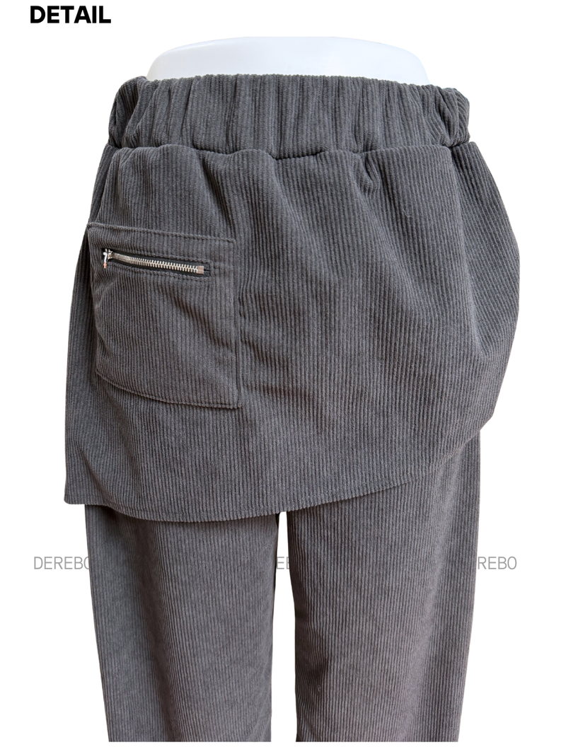 Corduroy Banded Layered Pants