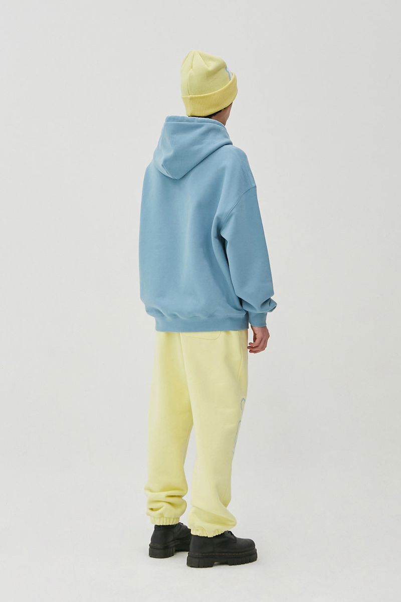 Square Graphic Hoodie_Blue Bell