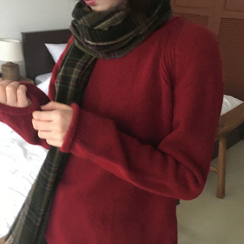 Warmk Vintage Checked Winter Scarf
