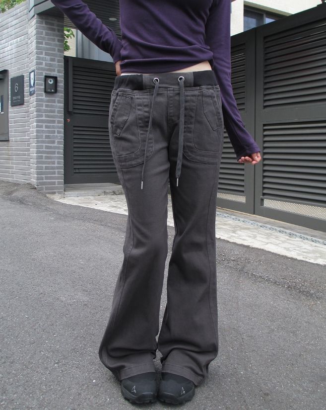 Leend Banding Bootcut Cotton Pants