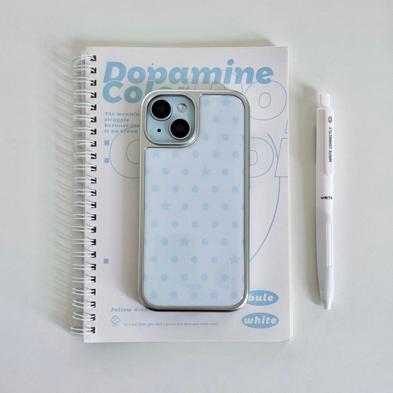BLUE DOT&STAR Silver Epoxy Case