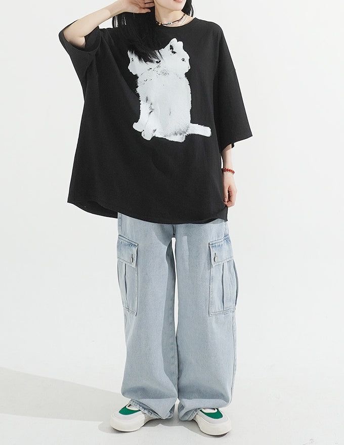 3 Cat Overfit T-Shirt