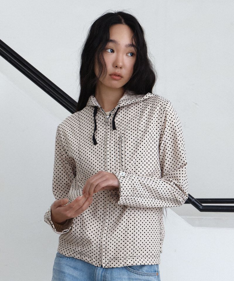PARAKEET（パラキート）の「Dot Hooded Zip-Up Shirt Jacket（Jackets/Outerwear）」