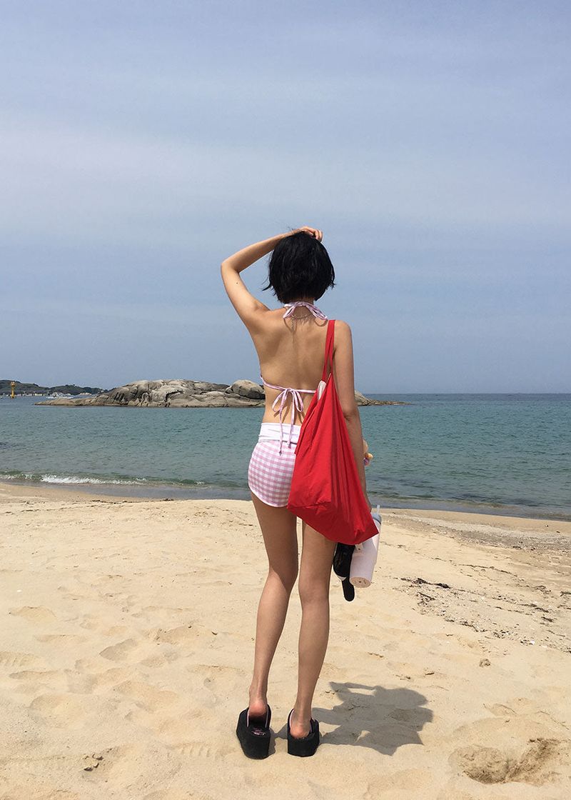 CHECK LOW SHORTS BIKINI