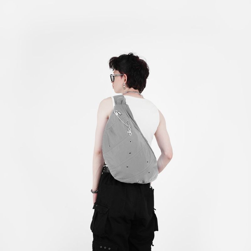 HIERARCHY STUDIOS TMTNW - Light Grey Moon Nylon Bag