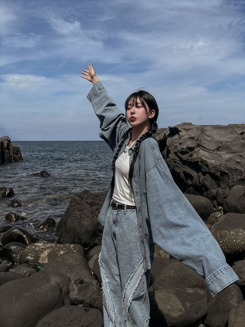 (UNISEX) ミストデニムシャツジャケット