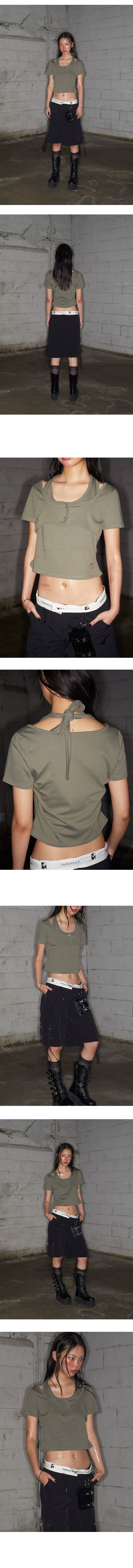 Double Layered Halter Top (KHAKI)