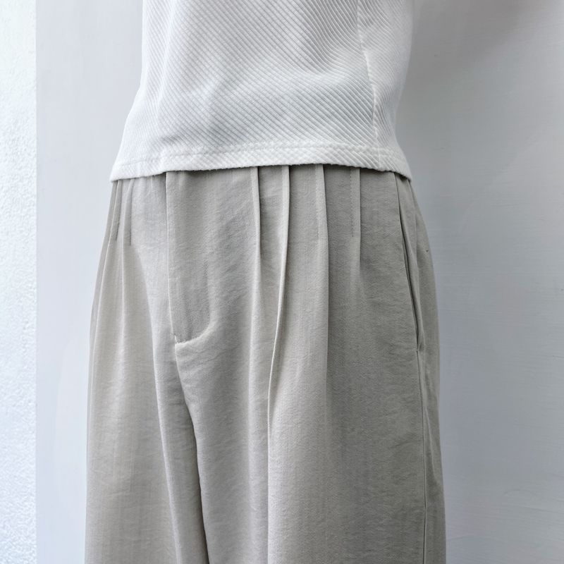 Mist Silver Pleated Pants