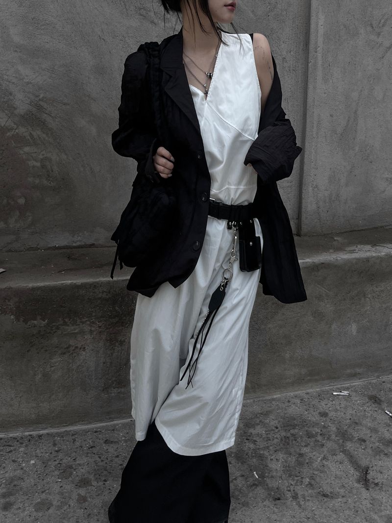 [unisex] ringkle pleated jacket