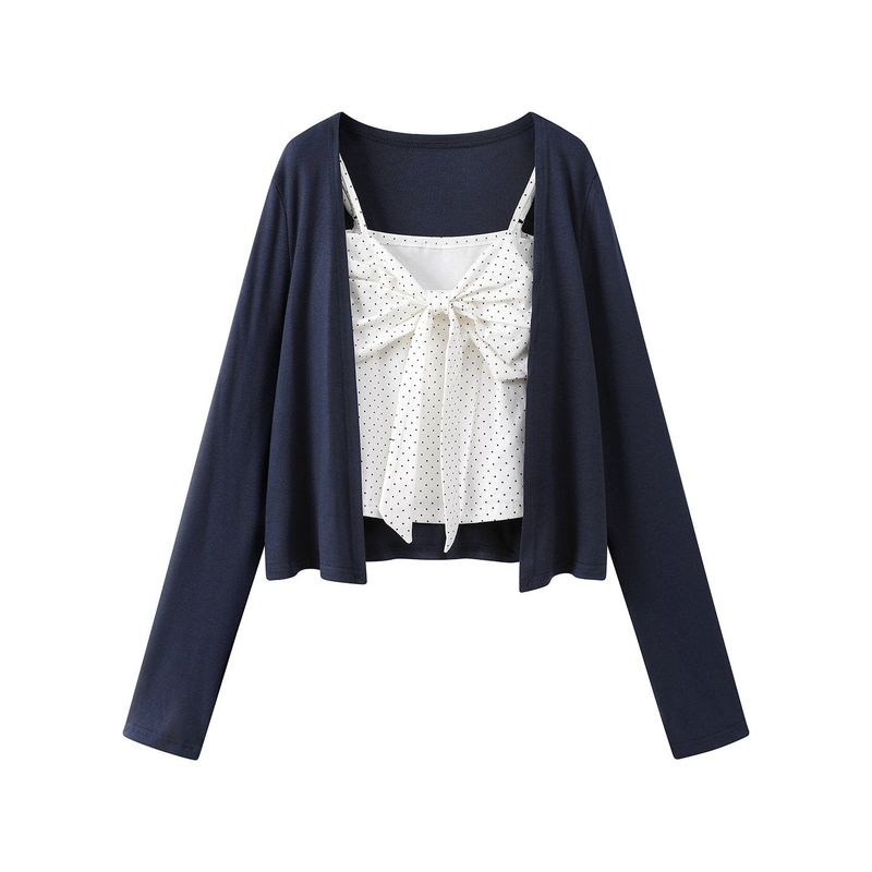 Cozy&Kitsch（コージーアンドキッチ）の「セリンドットリボンレイヤードセット（トップス）」