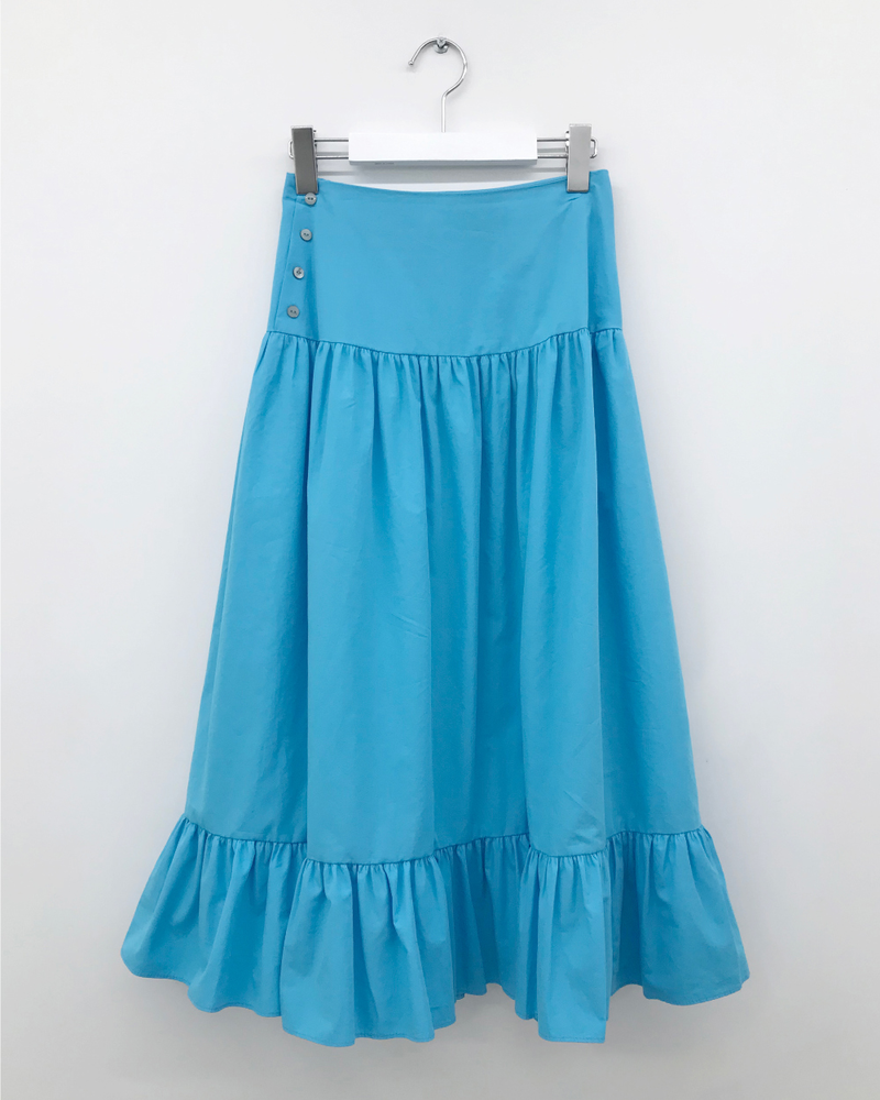 Liang button frill long skirt (4color)