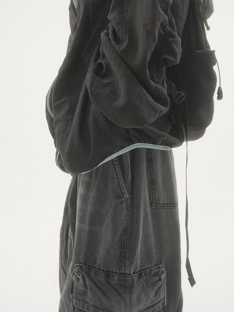 Bailen Shirring Ringer Windbreaker -4C