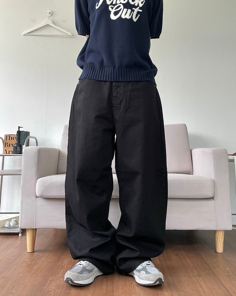 Basic Cotton Wide Pants 4C