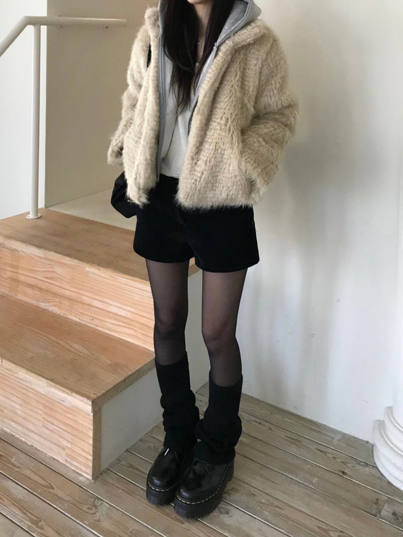 Perry High-Neck Fur Jacket (one color)