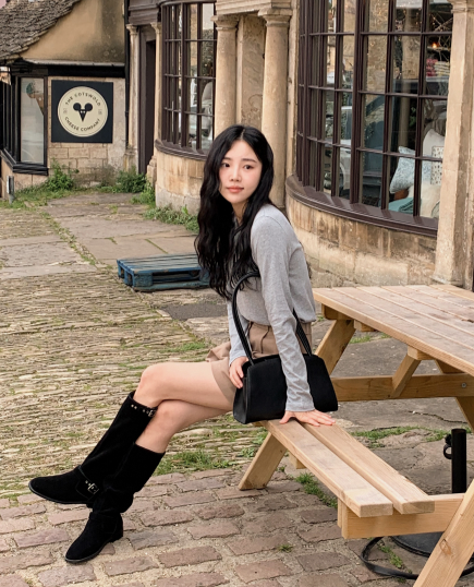 Belt Suede Long Boots
