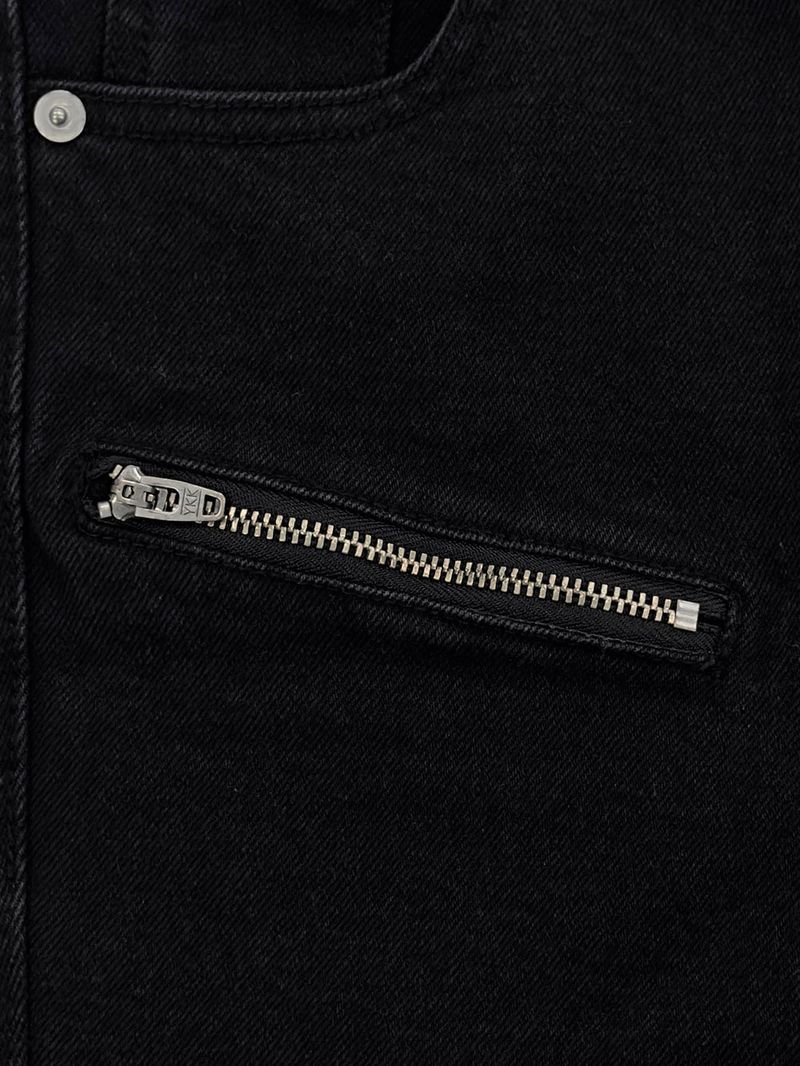 black zipper bootcut denim