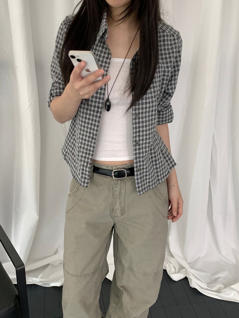 ROIA（ロイア）の「レッカ ロールドアップ チェックシャツ（トップス）」