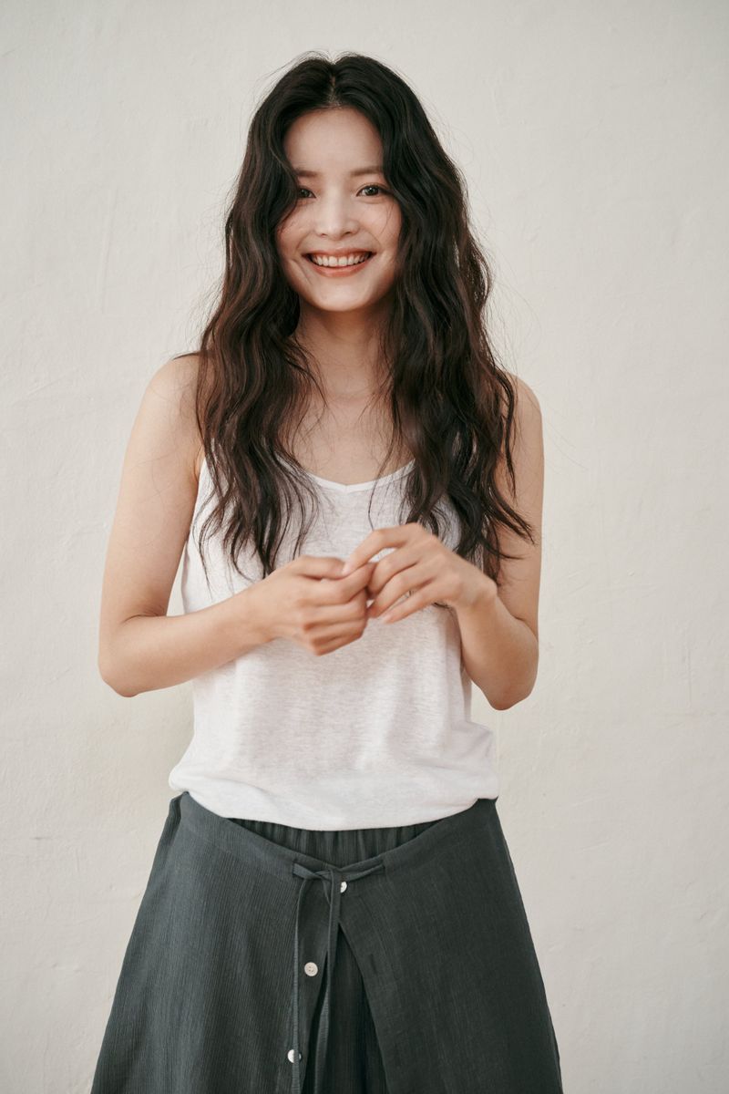 Linen V-neck sleeveless (Brown)