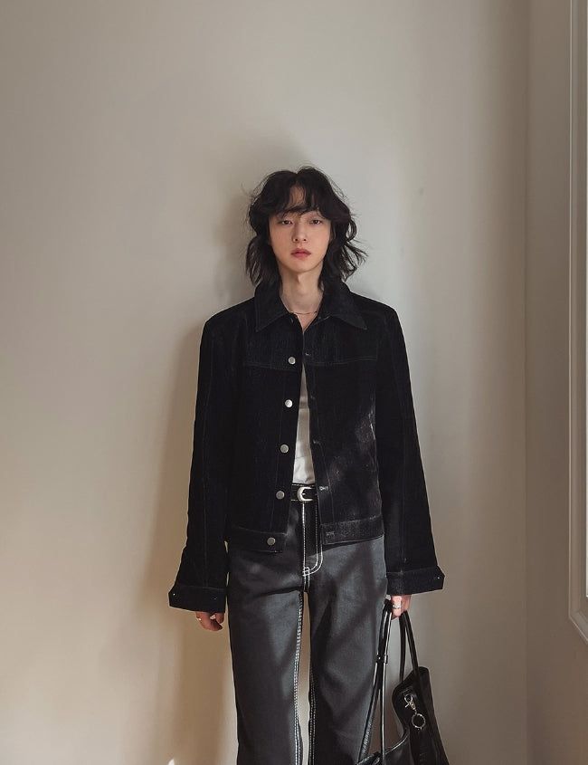 Wiles Velvet Denim Jacket