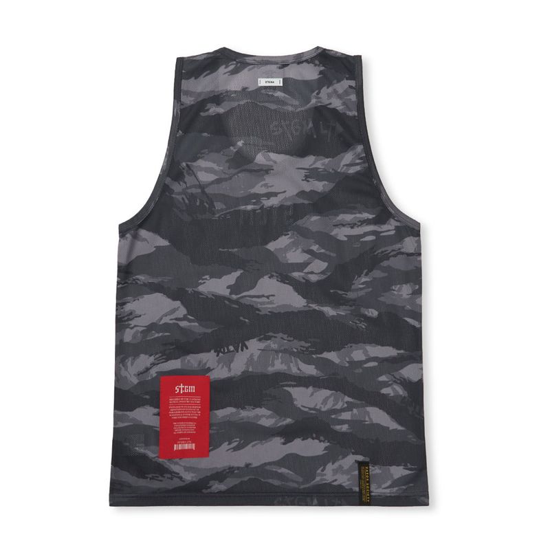 Mesh Oversized Sleeveless Tiger Camouflage