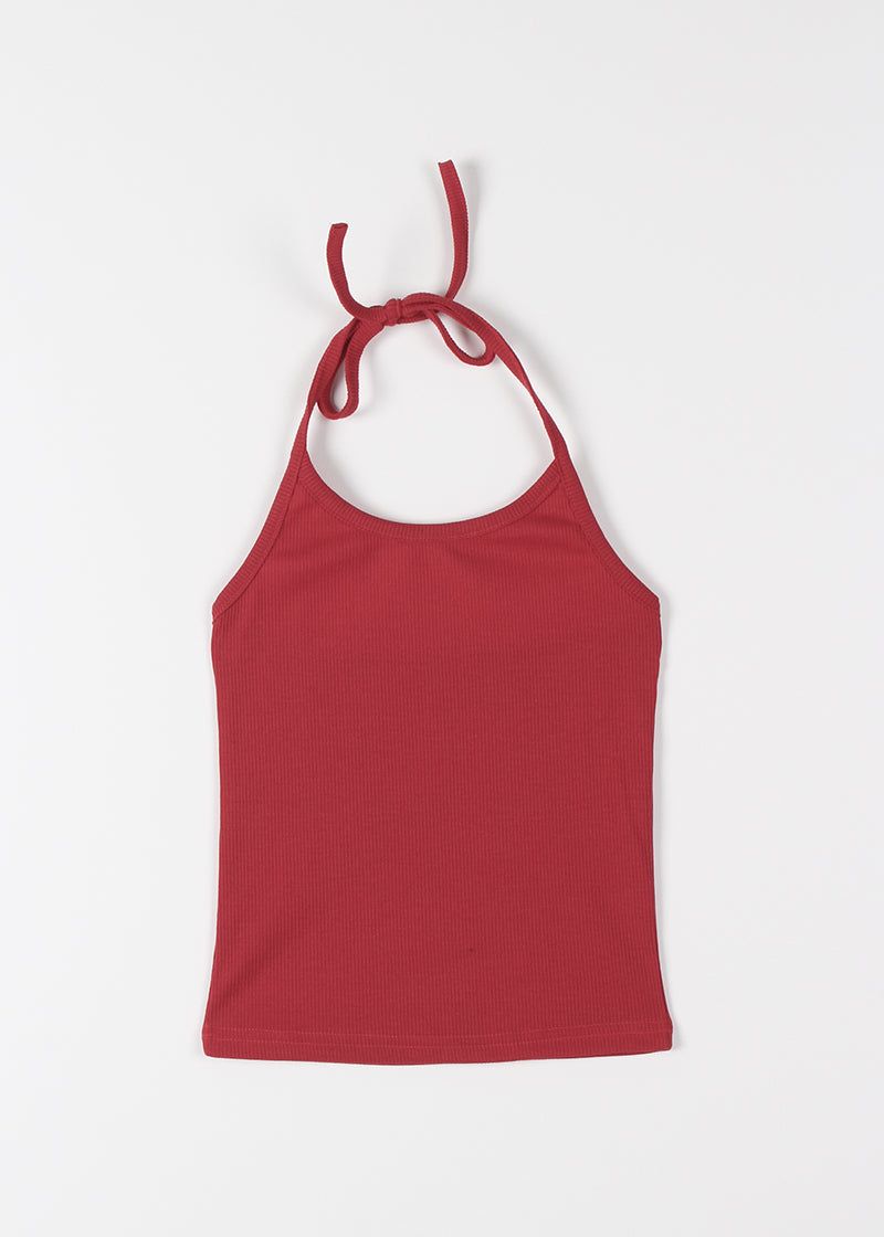 CROPPED HALTER SLEEVELESS