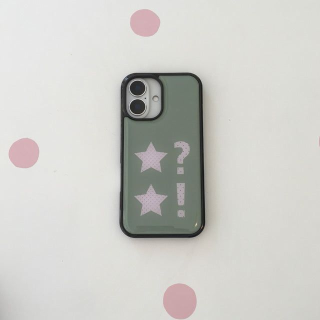 Dot dot star olive pink epoxy bumper case
