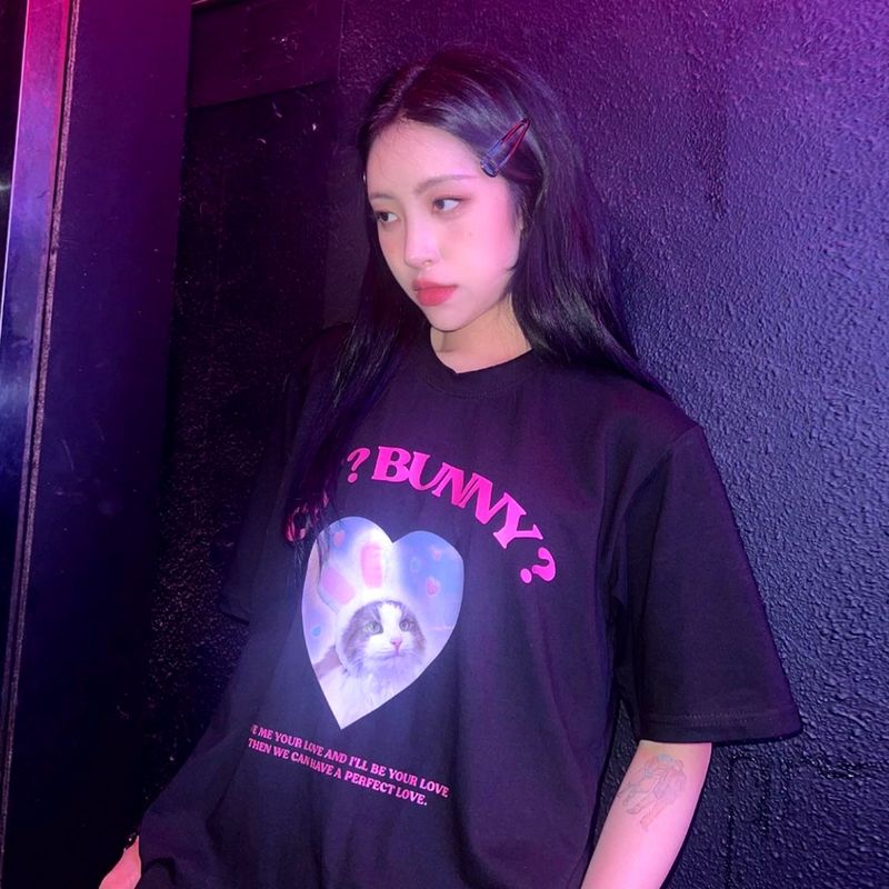 CAT&BUNNY T-SHIRT [3COLOR]