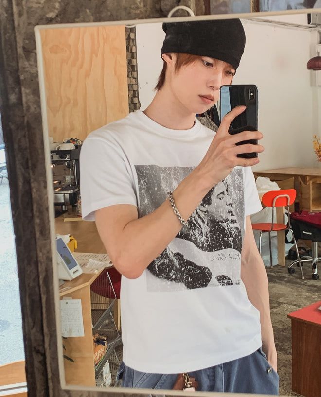 Grunge Vintage Photo Print Short Sleeve T-shirt