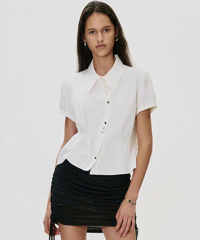 DOZI - Puffed Button Up Shirt _ OFF WHITE