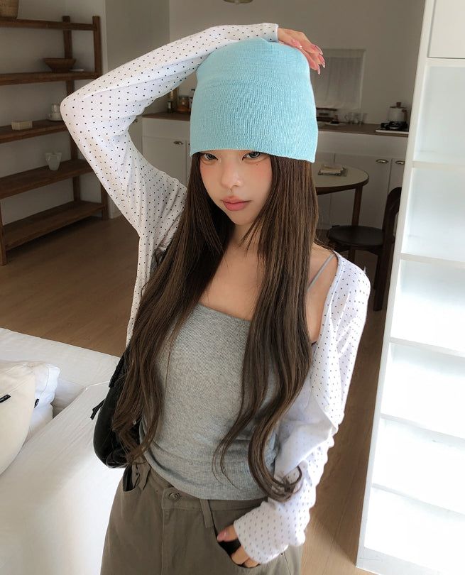 Minute Dot U-Neck Long Sleeve Cardigan