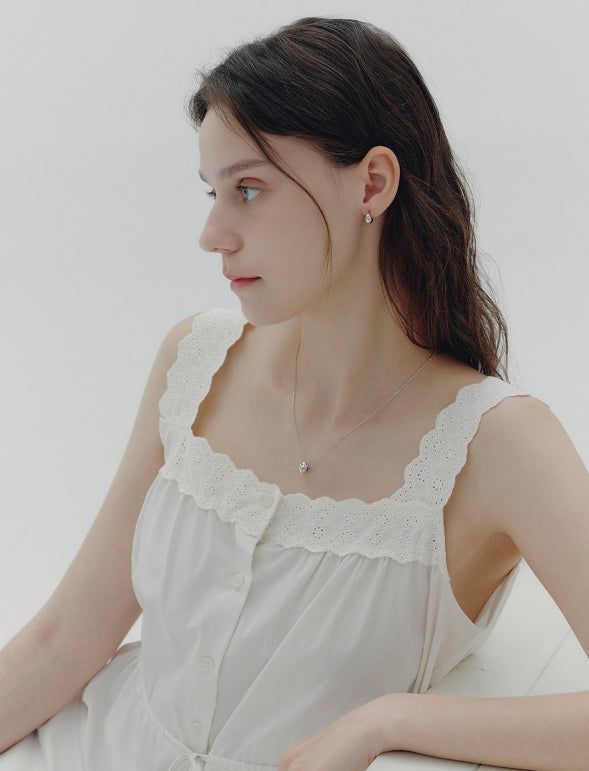 26SS★ H Edition Silver Off-Drop Hoop Earrings