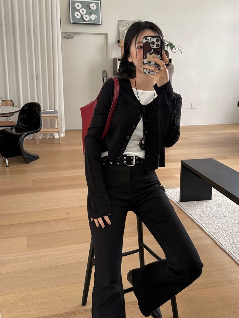 [MADE] PRINKLE LAYERED CROP CARDIGAN