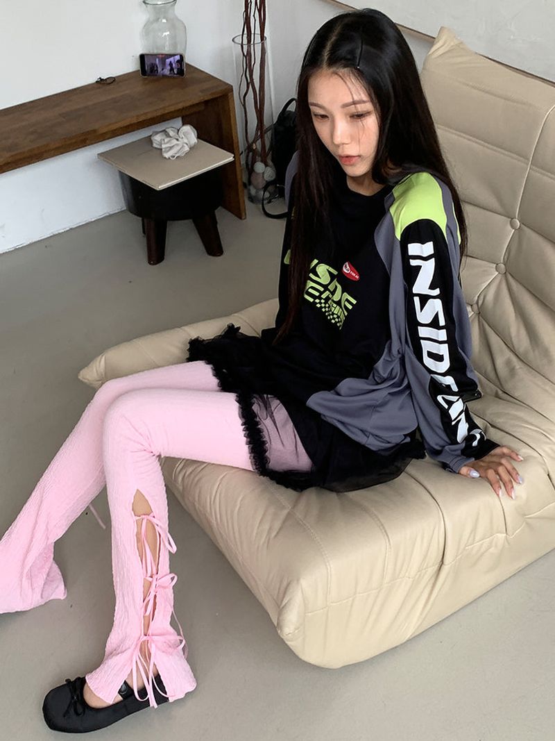 RIBBON BOOTCUT LEGGINGS (4COLOR)
