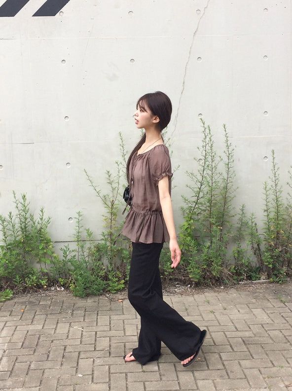 Rowe Tencel Cotton Low-Rise Bootcut Pants