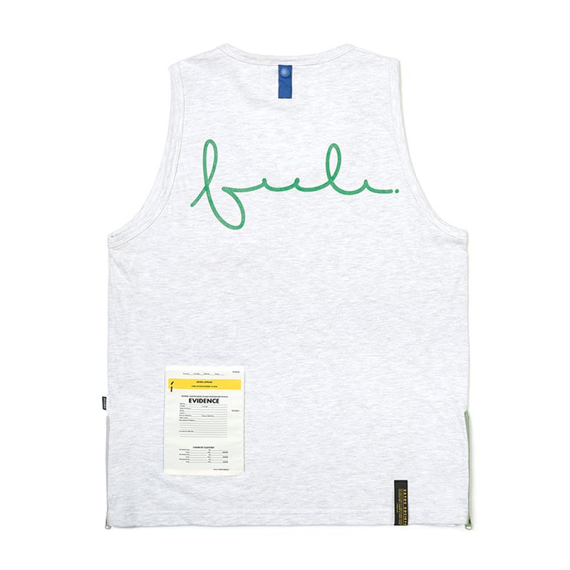 23 ZIPPER OVERSIZED SLEEVELESS WHITE MELANGE